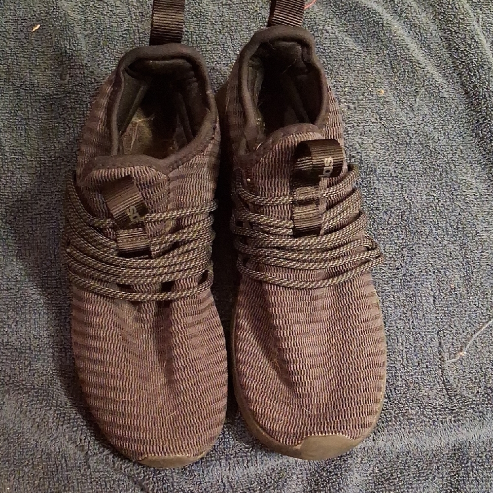 adidas Kids Brown Knit Slip-On Sneakers with Elastic Laces